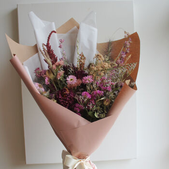 Luxury Dried Flower Bouquet In Berry, 2 of 4