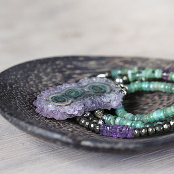 Long Amethyst And Emerald Necklace, 6 of 12