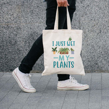 Funny 'I just wet my plants' Tote Bag, 2 of 7