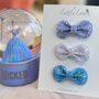 Mini Glitter Bow Hair Clip Set/ Glinda For Good, thumbnail 2 of 4