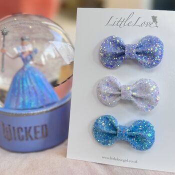 Mini Glitter Bow Hair Clip Set/ Glinda For Good, 2 of 4