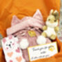Girls Pink Bunny Loungwear Gift Box Snuggle Hoodie, thumbnail 1 of 6