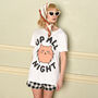 Up All Night Women's Cat Slogan T Shirt, thumbnail 2 of 5