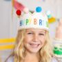 Happy Birthday Colourful Felt Crown, thumbnail 4 of 5