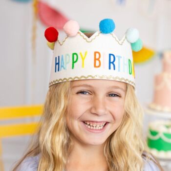 Happy Birthday Colourful Felt Crown, 4 of 5