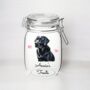 Personalised Black Labrador Kilner Style Dog Treat Jar, thumbnail 1 of 2