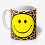 Leopard Print Animal Print Smiley Face Mugs Choice Of Four Colours, thumbnail 2 of 8