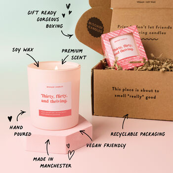 Funny 30th Birthday Gift Candle Thirty Flirty And Thriving, 2 of 6