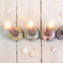 Pastel And Silver Leaf Jesmonite Candle Holders, thumbnail 2 of 4