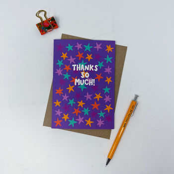 Colourful 'Thanks So Much' Star Card, 4 of 6