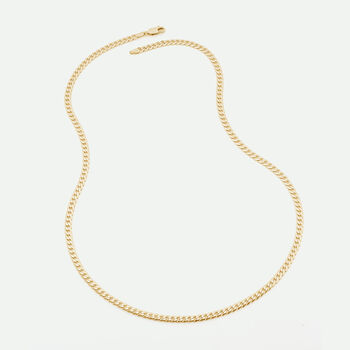 9ct Yellow Gold Solid Curb Chain Necklace 22 Inch, 3 of 5