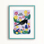 Pied Wagtail Bird Art Poster, thumbnail 1 of 4