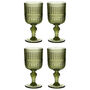 Palermo Set Of Four Green Ribbed Wine Glasses, thumbnail 2 of 6