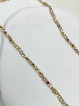 Disco Dots Diamond Emerald And Sapphire Tennis Necklace, 8 of 11