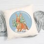Snow Globe Bunny And Robin Christmas Cushion, thumbnail 1 of 4