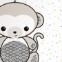 Personalised Monkey New Baby Art Print With Silver Foil, thumbnail 2 of 5