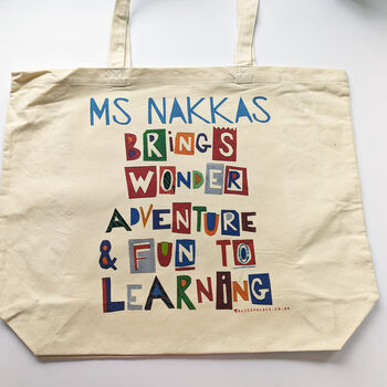 Personalised Fun Teacher Bag, 7 of 7