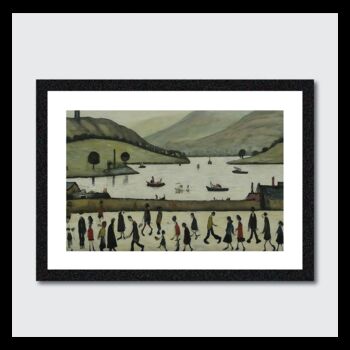 Lake Windermere A3 Framed Lowry Style Art, 3 of 4