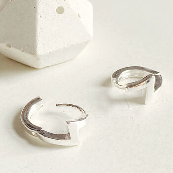 Lightening Bolt Huggie Hoop Earrings, 3 of 5