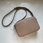 Personalised Custom Embossed Saffiano Leather Box Camera Cross Body Bag, thumbnail 3 of 12