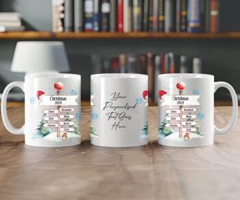Personalised Family North Pole Seven Names Christmas Mug, 2 of 2