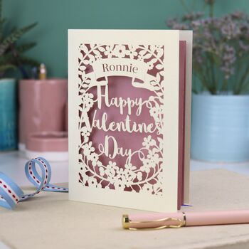 Personalised Papercut Valentine's Card, 3 of 7