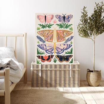 Boho Botanical Butterfly Art Print, 4 of 4