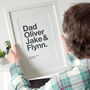 Personalised Typographic Family Names Print, thumbnail 2 of 10
