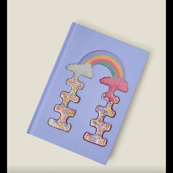 Sale! Rainbow Shaker Notebook, Five Highlighter Pens, Stocking Fillers, 5 of 7