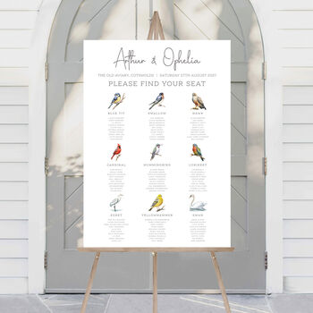 Bird Themed Wedding Table Plan, 5 of 9