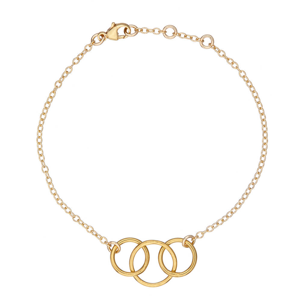 Gold Plated Or Sterling Silver Interlocking Bracelet By Lulu + Belle