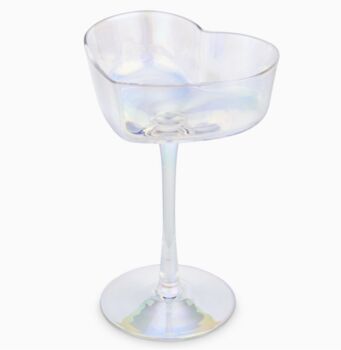 Set Of Two Glass Heart Shaped Champagne Coupes, 4 of 4