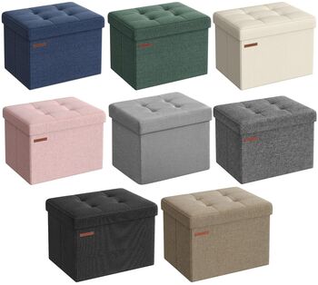 Compact Foldable Ottoman Footrest Stool With Storage, 8 of 8