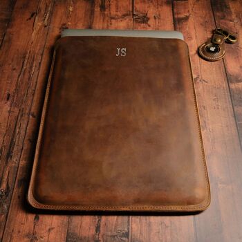 Personalised Leather Mac Book Sleeve 13 14 15 16 Inch, 7 of 7