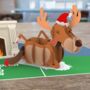 Rudeolph The Red Knobbed Reindeer 3D Pop Up Xmas Card, thumbnail 4 of 8