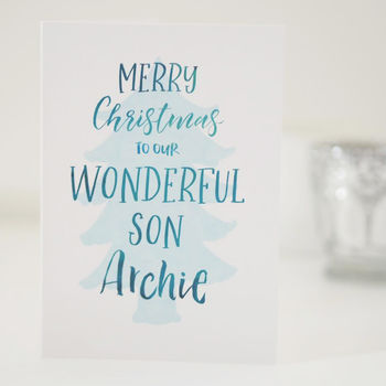 Personalised Merry Christmas Son Card, 3 of 5