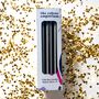 Black Glitter And White Pinstriped Candles, thumbnail 2 of 4