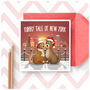 Furry Tale Cute Christmas Card New York Wife Husband, thumbnail 1 of 4