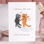 Cute Cat With Nine Lives Valentine Card, thumbnail 3 of 5