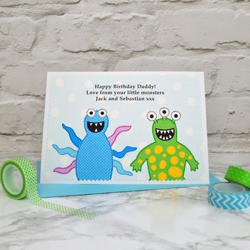 'Little Monsters' Personalised Birthday Card, 2 of 5