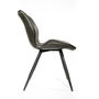Lola Ribbed Dining Chair Grey Vegan Leather Set Of Two, thumbnail 4 of 6