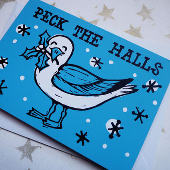 Seagull Bird Funny Christmas Card Pack, 2 of 2