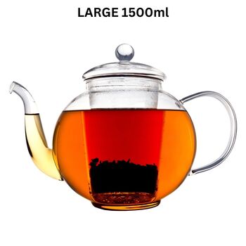 Verona Glass Teapot 500ml With Glass Filter, 4 of 7