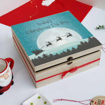 Personalised Printed Wooden Christmas Eve Box, 5 of 5