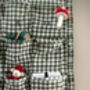 Personalised Green Gingham Ruffle Advent Calendar Embroidered, thumbnail 7 of 12