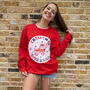 Christmas Rock And Roll Women's Christmas Jumper In Red, thumbnail 3 of 4