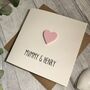 Personalised Mummy And Child Heart Birthday Card, thumbnail 4 of 5