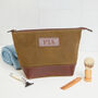 Personalised Canvas And Leather Wash Bag, thumbnail 5 of 6