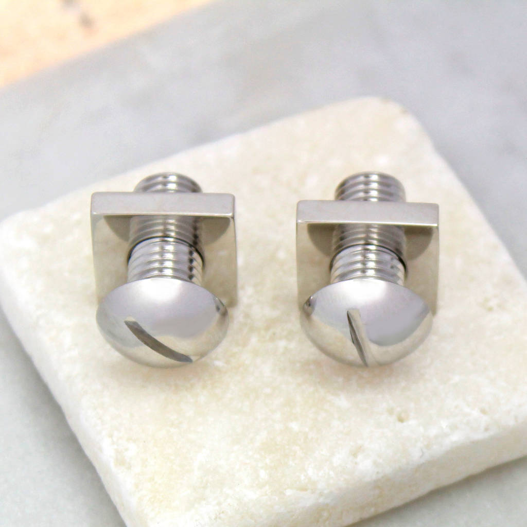 nut and bolt cufflinks by charlie boots