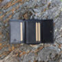 Women's Luxury Black Leather Small Trifold Purse Rfid Protected Personsalised, thumbnail 5 of 7